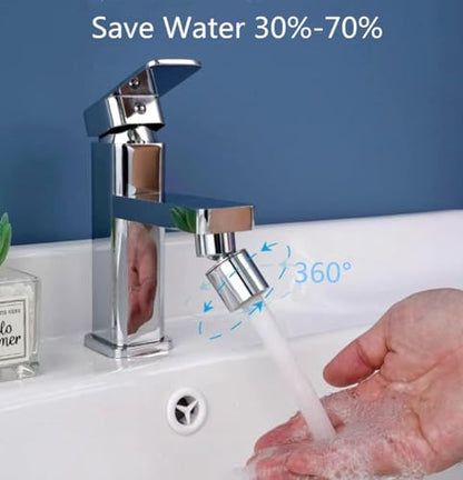 Faucet Aerator, 360° Swivel Kitchen Sink Aerator, Dual-function 2-Flow Sprayer Faucet Head, Big Angle Sink Sprayer Attachement, Faucet Replacement Part 55/64 Inch Female Thread - Chrome