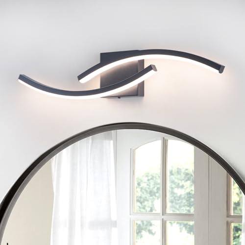 23.62 inch Vanity Light for Bathroom Lighting Fixtures Over Mirror Black Dimmable 5CCT Vanity Lighting Fixture Modern Bathroom Vanity Light 23 Inch Modern Wall lamp - color: Black, size: 23.62Inch
