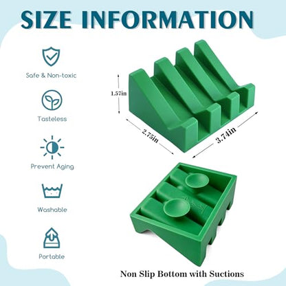 Soap Dish Holder for Shower with Suction Cup, Silicone Soap Holder & Saver Self-Draining Bar Soap Dish Keeps Soap Dry for Bathroom, Kitchen, Bathtub (Deep Green,2-Pack) - color: Deep Green,2-pack