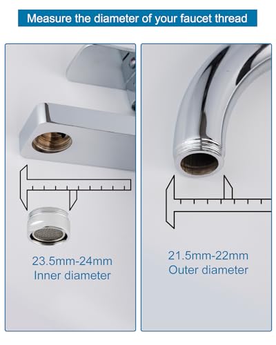 Hibbent Faucet Adapter Kit, Swivel Aerator Adapter to Connect Garden Hose - Multi-Thread Kitchen Sink Faucet to Garden Hose Adapter 3/4 Inch - Chrome Finished - color: Chrome, style: Swivel Garden Hose Adapter