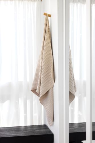 GEOMETRY Taupe Waffle Bath - color: Taupe, size: 31" x 57" (1 Pack)