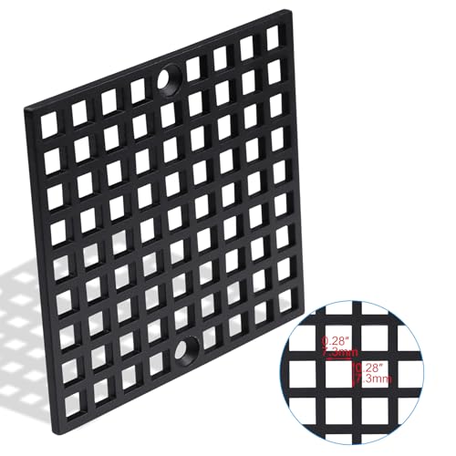 4 Inch Black Square Shower Drain Cover, Stainless Steel Replacement for Drain Filter, Suitable for Bathrooms, Kitchen, 1 Pack