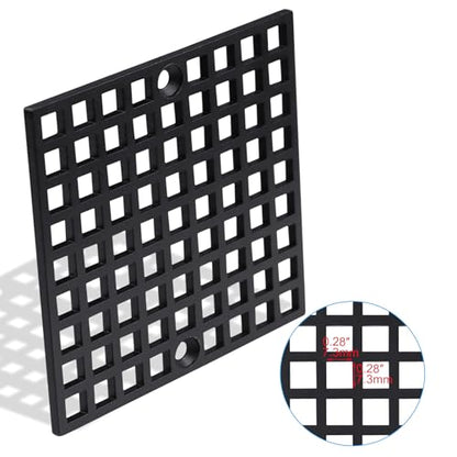 4 Inch Black Square Shower Drain Cover, Stainless Steel Replacement for Drain Filter, Suitable for Bathrooms, Kitchen, 1 Pack