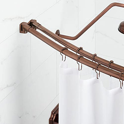 Signature Hardware 466778 60" Curved Brass Shower Rod - color: Chrome