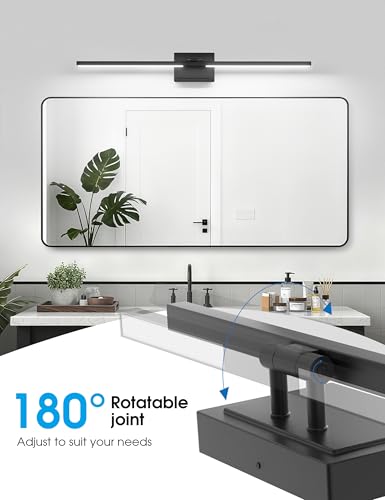 VOLISUN Bathroom Vanity Light 39.4 inch, Vanity Light Bar-ETL Certified | 5CCT Dimmable, 34W LED,Black Bathroom Light Fixture Over Mirror, For Mirror Cabinets - size: 39.4 inch