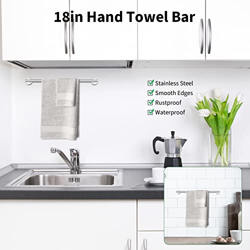 Newfun 10Pcs Brushed Nickel Bathroom Hardware Set - Includes 24&18inch Towel Bar, Robe Hook, Toilet Paper Holder, 2 Pack 5 Piece Bathroom Accessories Set Stainless Steel Wall Mounted | Include 24 inch Towel Bar, Robe Hook, Toilet Paper Holder, Stainless S
