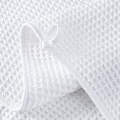 Microfiber Waffle Face Towels, 4 Pieces, Soft, Absorbent, Fast Drying, Lint Free 430 GSM (White) - color: White