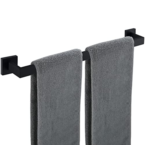 Nolimas Matte Black Bath Towel Bar Single Bars Towel Rack Rod Classic Wall Mounted Stainless Steel Bathroom Towel Bar Toilet Kitchen Towel Shelf Single Layer, 24inch - color: Matte Black, size: 24 inch
