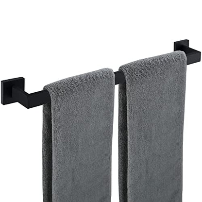 Nolimas Matte Black Bath Towel Bar Single Bars Towel Rack Rod Classic Wall Mounted Stainless Steel Bathroom Towel Bar Toilet Kitchen Towel Shelf Single Layer, 24inch - color: Matte Black, size: 24 inch