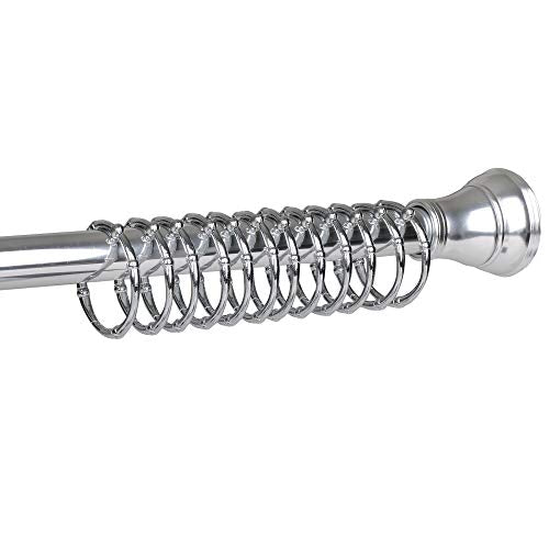 Rust-Proof Zinc Shower Curtain Hooks with Clasp Closure, Shower Hooks Hangers for Bathroom, Kitchen Utensils, Curtains, Clothing, Towels etc - Set of 12, Chrome - color: Chrome