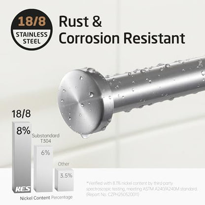 KES Width Adjustable Free Standing Towel Rack with 3X Thicker Weighted Natural Marble Base, 2-Tier Wooden Towel Rack Stand for Bathroom Floor, 18/8 Stainless Steel, Brushed Finish, BTH800-2 - color: White Marble