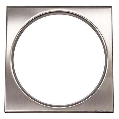 Westbrass R313-07 4-1/4" Brass Shower Tile Square with 3-1/2" OD Round Strainer Grid Drain Cover, Satin Nickel - color: Satin Nickel, size: 1-Pack