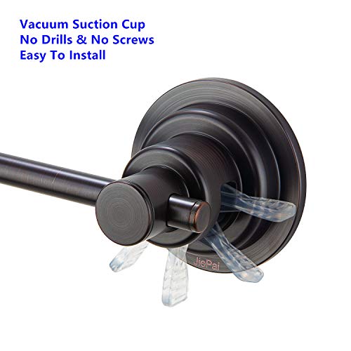 JiePai 16 Inch Suction Cup Towel Bar,Towel Racks for Bathroom,Bronze | Vacuum Suction,No Drill,Removable,Heavy Duty Wall Mount ,For Smooth Surfaces,for Bathroom & Kitchen - color: Suction Towel Bar-16 Inch Rubbed Bronze