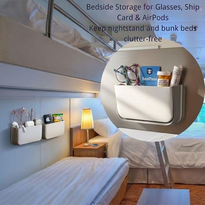 Cruise Magnetic Toothbrush Holder Cabin Walls, Foldable Toiletry Organizer for Disney RoyalCaribbean Carnival Cabin Bathroom, Strong Magnet, No Drilling, Space-Saving Travel Essential (4)