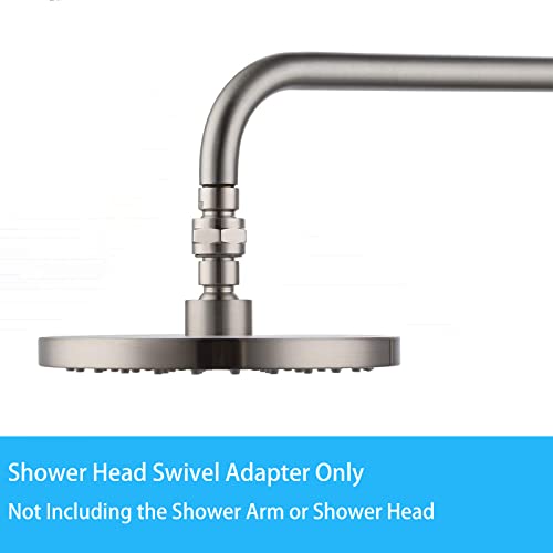 Brushed Nickel Shower Extension Swivel Joint, Biveah Adjustable Shower Head Connector G1/2 Brass Shower Adapter, KSB011NA - color: Brushed Nickel