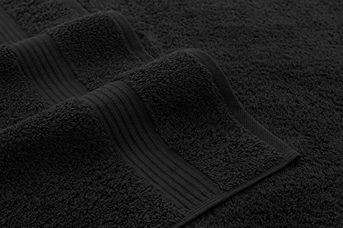 American Veteran Towel, Hand Towels for Bathroom Set of 4, 100% Cotton Turkish Hand Towel Sets, Soft Hand Face Towels, Black Hand Towels - color: Black