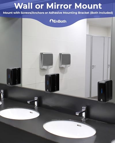 Automatic Soap Dispenser with Extra Large 40 oz. Capacity (Liquid/Gel) - Wall Mounted Hand Soap or Touchless Hand Sanitizer Unit for Commercial or Home Bathrooms - ADA Compliant (Black) - size: 1-Pack
