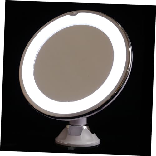 Magnifying LED Lighted Makeup Mirror with Strong Suction Cup Tabletop Vanity Mirror for Precise Cosmetics Application Portable and Easy Mounting Smooth Surfaces Women