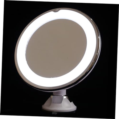 Magnifying LED Lighted Makeup Mirror with Strong Suction Cup Tabletop Vanity Mirror for Precise Cosmetics Application Portable and Easy Mounting Smooth Surfaces Women