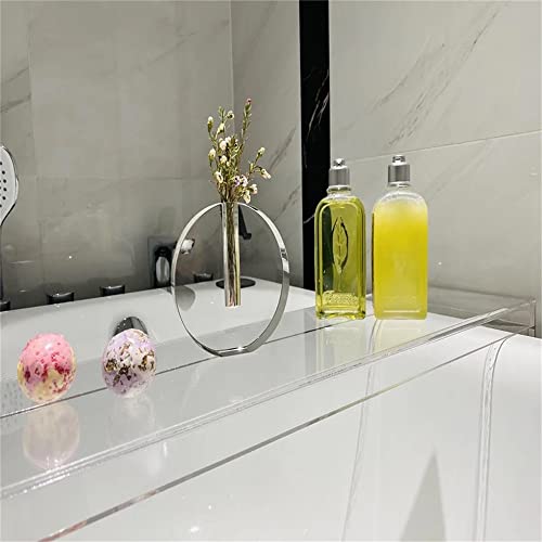 Wangunan 33 inch Luxury Bathtub Table - Shelf Organizer for Bathtub & Shower Storage (Clear) - color: Clear