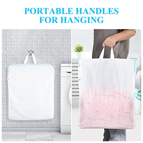OTraki 20x24 Inch Laundry Bags Mesh Wash Bags 2 Pack Delicates Bag Lingerie Socks Sweater Washing Machine Mesh Laundry Bags for Travel Camping Don't Drying, Melting 140-176℉, White | Lingerie Socks Sweater Washing Machine Mesh Laundry Bags for Travel Camp