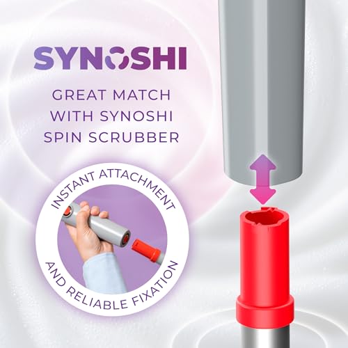 Synoshi PRO Electric Spin Scrubber Extension Handle | Electric Bathroom Scrubber for Cleaning Extension Handle. Extends up to 29.5 Inch (75 cm)