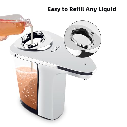 Automatic Soap Dispenser, Touchless Battery Operated Hand Soap&Dish Soap Dispenser, Sensor Liquid Soap Dispenser 17oz/500ml with Adjustable Output for Kitchen Sink Bathroom Commercial(Sliver) - color: Sliver
