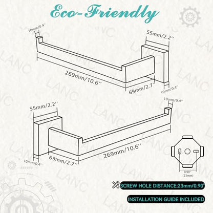 LANC Bathroom Hand Towel Holder 10 Inche Matte Black Hand Towel Bar 2 Pack Left and Right Side Square Towel Ring for Kitchen Toilet Wall Mount Stainless Steel Modern Towel Rack,A8806MB-LRP2 - color: Matte Black, size: Left & Right