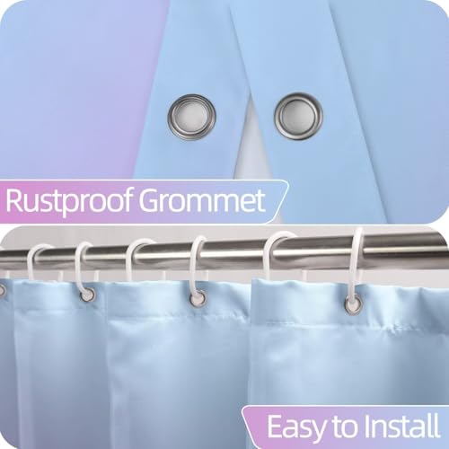 Ombre Blue Purple Stall RV Shower Curtain with Hooks 36x72inches | Machine Washable Waterproof, Modern Solid Boho Gradient, Bathroom Dorm Hotel Room Divider, Easy to Install, Window Curtain - color: Blue Purple, size: 36"W x 72"L (Pack of 1)
