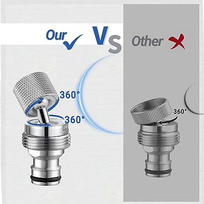 360° Swivel Quick Connect Faucet to Hose Adapter Sink Hose Aerator(Chrome) | Dishwasher Faucet Adapter, Male To Female Hose Adapter for Dishwasher, Kitchen, Garden - 15/16-27 Male to 55/64-27 Female - color: Faucet Hose Adapter-F