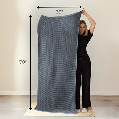 Premium Waffle Bath Towels Pack of 2 Extra Large 35x71 inch - 100% Turkish Cotton, Waffle Weave, Quick Dry, Lint Free, Oversized, Thin Bath Sheet Towel (Natural, Set of 2 Bath Towels) - color: Natural, size: Set of 2 Bath Towels