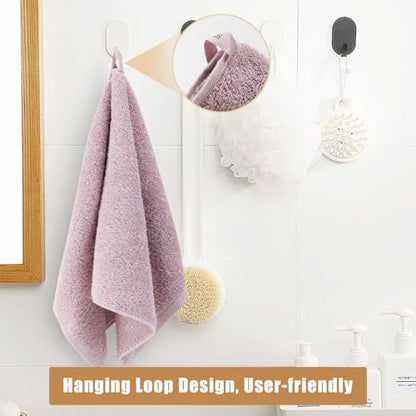 18-Piece Cotton Bath Towel Set with Hanging Loops for Bathroom, Purple | Stock-up towel set for family bathrooms, guest baths, multi-bath homes, and wash-day rotation, OEKO-TEX certified, easy care - color: A06: Purple