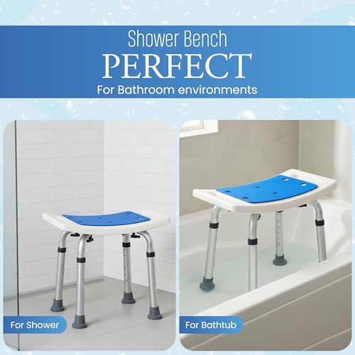 Dr Kays Shower Chair for Inside Shower Bench for Bathtub 350lb Support | Premium Aluminium, Heavy-Duty Bathroom Chair for Inside Bathtub, Bath Bench, Bath Seat for Washroom