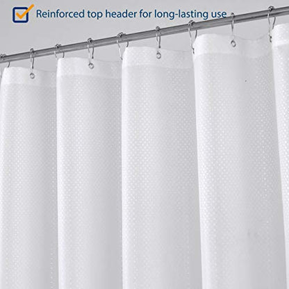 N&Y HOME Short Shower Curtain or Liner Fabric 66 inches Length, White | Diamond Patterned, Hotel Quality, Washable, Water Repellent, 72x66 Cloth Shower Curtain With Grommets - size: 72"W x 66"L (Pack of 1)