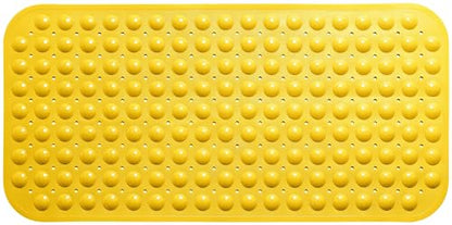 Large Non-Slip Bathtub & Shower Mat 31”x16” (Smooth/Non-Textured Tubs Only) Safe, Clean, Machine-Washable, Superior Grip&Drainage, Vinyl, Opaque Yellow - color: Opaque Yellow, size: Large (31"x16")