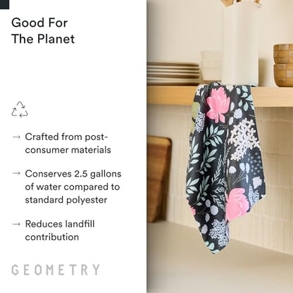 GEOMETRY Kitchen Tea Towels - Quick Dry Microfiber Dish Towels for Kitchen Pretty Petals, 18" x 30" 2 Pack - color: Pretty Petals, style: Kitchen Towel - Double