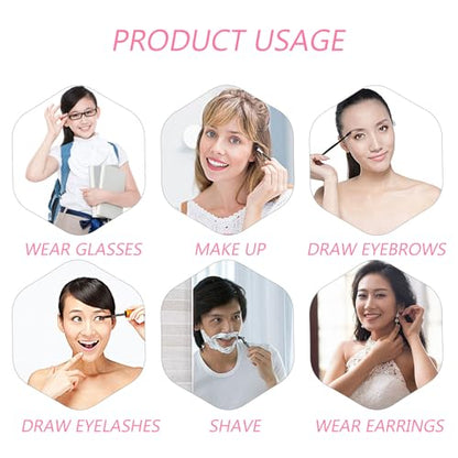 OSALADI 10x Magnifying LED Lighted Makeup Mirror with Suction Cup, 7-inch Bathroom Vanity Mirror for Detailed Cosmetics Application and Travel Use