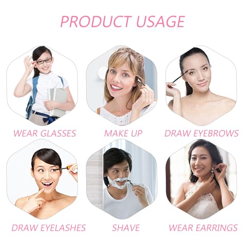 CLISPEED 10x Magnifying Makeup Mirror with LED Light and Suction Cup, 7-inch Bathroom Vanity Mirror for Cosmetics Application and Travel Use