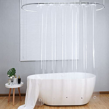 AooHome Clear Shower Curtain Liner -8G EVA Heavy Duty Water Repellent Shower Liner for Bathroom, Long Shower Curtain 72" W x 75" L, 12 Rust Proof Grommets Holes, 5 Bottom Magnets - color: Clear, size: 72"W x 75"L (Pack of 1)