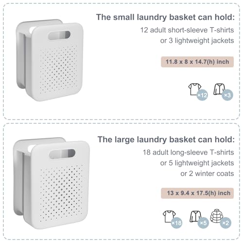 Goderewild Large Collapsible Laundry Basket, Space-Saving Wall-Mounted Hamper Organizer for Home, Dorms, RVs, Measures 13" x 9.5" x 17.5" In - size: L