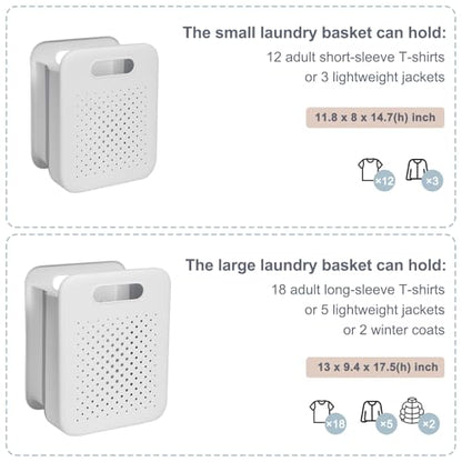 Goderewild Large Collapsible Laundry Basket, Space-Saving Wall-Mounted Hamper Organizer for Home, Dorms, RVs, Measures 13" x 9.5" x 17.5" In - size: L