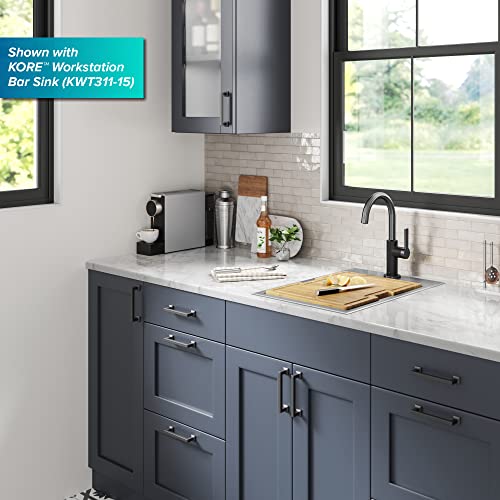 Kraus Oletto Single Handle Kitchen Bar Faucet in Matte Black/Spot Free Black Stainless Steel, Kitchen Sink Faucets, KPF-2822MBSFSB - color: Matte Black/Spot Free Black Stainless Steel, style: Bar Faucet