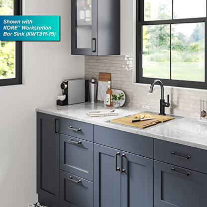 Kraus Oletto Single Handle Kitchen Bar Faucet in Matte Black/Spot Free Black Stainless Steel, Kitchen Sink Faucets, KPF-2822MBSFSB - color: Matte Black/Spot Free Black Stainless Steel, style: Bar Faucet