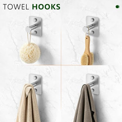 5 Pieces Bathroom Hardware Accessories Set Brushed Nickel Towel Bar Set Stainless Steel Towel Racks for Bathroom,Wall-Mounted 23.6 inch - color: Brushed Nickel