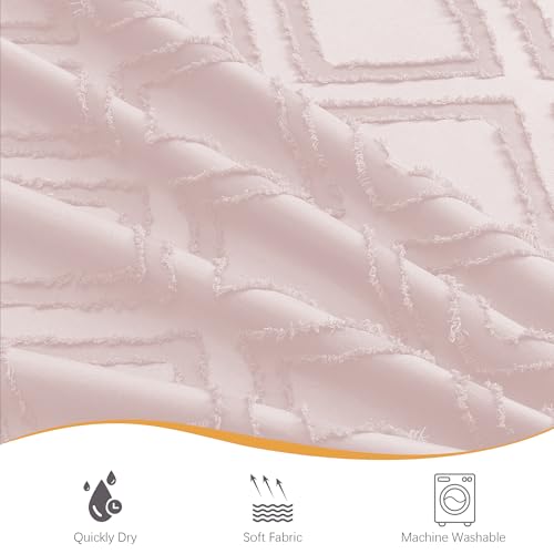 Blush Shower Curtain, Jacquard Clip Fabric Boho Shower Curtains for Bathroom, Geometric Lightweight Fabric Bathroom Shower Curtain, Elegant Modern Luxury Hotel Style Design, 72" W x 84" L - color: Blush, size: 72"W x 84"L (Pack of 1)
