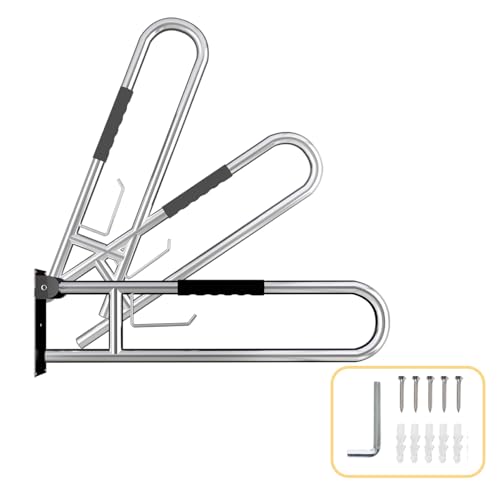31.5 Inch Toilet Grab Bar, Chrome Flip-Up Bathroom Grab Bar with Paper Holder, Non-Slip Soft Silicone Grips Handicap Grab Bars, 304 Stainless Steel Handicap Grab Bars for Elderly, Disabled, Pregnant - color: Polished Chrome