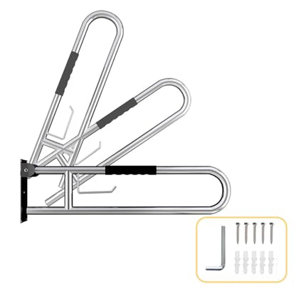 31.5 Inch Toilet Grab Bar, Chrome Flip-Up Bathroom Grab Bar with Paper Holder, Non-Slip Soft Silicone Grips Handicap Grab Bars, 304 Stainless Steel Handicap Grab Bars for Elderly, Disabled, Pregnant - color: Polished Chrome