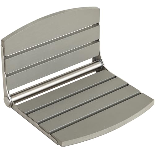 17.5" Folding Shower Seat Wall Mounted,Foldable Shower Bench,Fold Down Shower Seat,Folding Shower Seat Bench,Wall Mount Shower Seat Bench Chair (Grey) - color: Grey