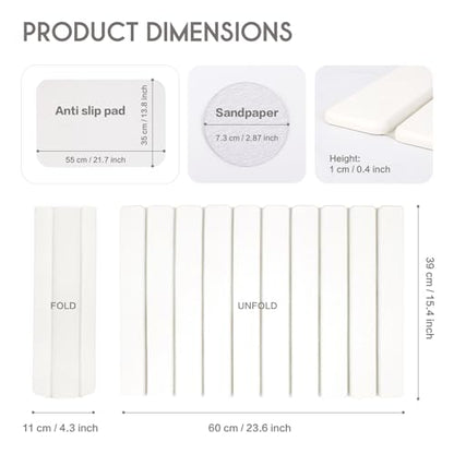 BoxedHome Stone Drying Mat for Kitchen Counter, Large Stone Drying Mat Foldable, Absorbent Diatomaceous Earth Bath Mat Quick Dishes Bottles Cups Bathroom 24"(L)×16"(W), White - color: White