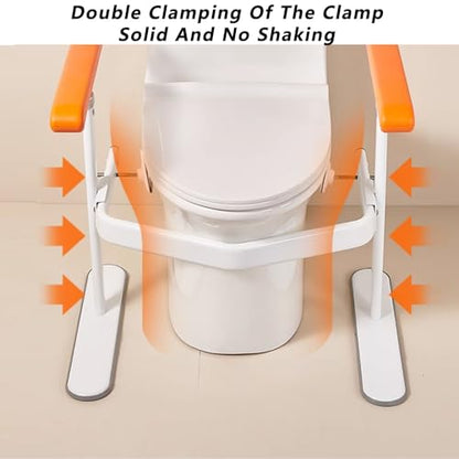Toilet Safety Rails,Toilet Assistance Handles Safety Frames,Free Standing Adjustable Height Width Toilet Safety Frame Portable and Space-Saving